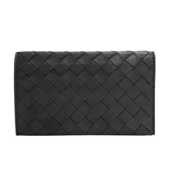 BOTTEGA VENETA ボッテガ ヴェネタ  ストラップ付き財布 イントレチャート ブラウン系  [240101431465]