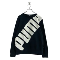 PUMA プリント スウェット トレーナー S ブラック プーマ 古着卸 アメリカ仕入 a603-5239