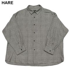 HARE ハレ モノトーン チェック柄 ビッグシルエット オーバーサイズ 黒 白 ジャケット 長袖シャツ Mサイズ