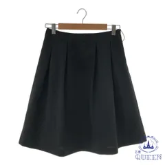 【訳アリ】 ELLE PLANETE エルプラネット ボトムス スカート プリーツ ファスナー付き シンプル ひざ丈 レディース ブラック 38 901-11258 送料無料 古着