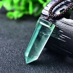 六角柱水晶のペンダント・ネックレス TypeE 緑蛍石