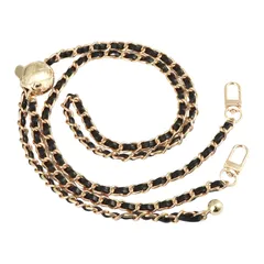 【新着商品】sakurawing ショルダー ストラップ チェーン クロスボディバッグ リング ポーチ スマホ 付け替え 調整可能 120cm 黒 金