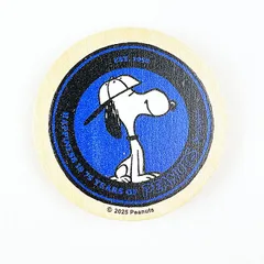 スヌーピー 丸型木のマグネット ネイビー PEANUTS 75th SNOOPY 日本製