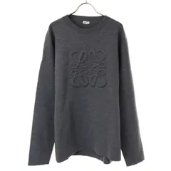 Loewe ダークブラウン ニットセーター 肘パッチ付き