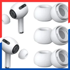 【特価商品】Pro 第1/2世代対応 シリコン AirPods イヤーチップ (Mサイズ イヤーピース 3ペア) 柔らかい YUWAKAYI 滑り止め 携帯用収納ボックス付き