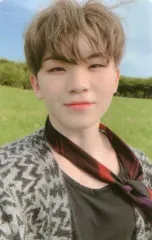 【中古】コレクションカード(男性) SEVENTEEN/WOOZI(ウジ)/衣装グレー・黒・両手下げ・体右向き・裏面白/CD「3RD Album ： An Ode(Hope ver.)封入特典フォトカード