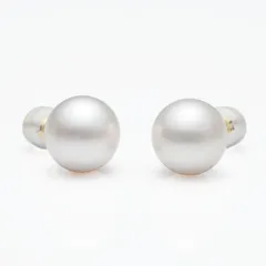K18YGあこや真珠9-9.5mmスタッドピアス ふんわり系