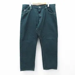 W38/古着 ラングラー ジーンズ メンズ コットン 緑 グリーン デニム 25sep08 中古 ボトムス ジーパン Gパン ロング パンツ