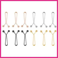 [] ウエスト調整ボタン ウエスト調整クリップ 12個セット 4色 合金製 コンパクトで便利 裁縫不要 調節可能 取り外し可能 Tシャツドレス スカート ジーンズ用 アジャスター