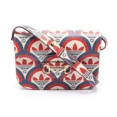 グッチ GUCCI ショルダーバッグ GUCCI × adidas ホースビット 1955 602204 ブルー/レッド/ホワイト レザー ×adidas ホースビット1955 ミディアム ショルダーバッグ レディース