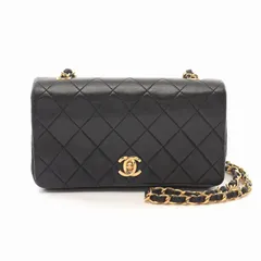 シャネル CHANEL ショルダーバッグ ミニマトラッセ フルフラップ A03571 ブラック ラムスキン（羊革） ミニマトラッセ フルフラップ チェーンショルダー レディース Used A