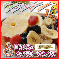 ドライフルーツ ミックス 6種 1kg パイン アプリコット プルーン バナナ