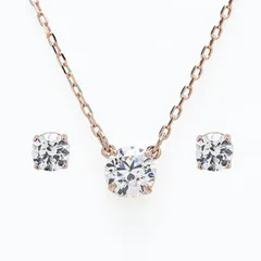 スワロフスキー SWAROVSKI ネックレス ピアス セット Stilla Attract ペア ペンダント クリア ローズゴールド 5616233