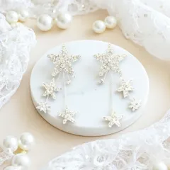 スター ビジュー ピアス★シルバー★ブライダル ウェディング 結婚式 星 アクセサリー