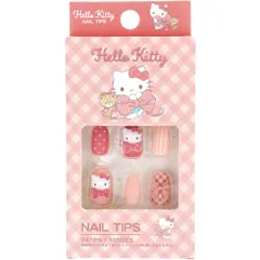 ハローキティ ネイルチップ チェック 24枚入 接着用シール付き