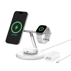 【 新品 未開封 】 BELKIN　BoostCharge Pro Qi2 3-in-1 ワイヤレス充電スタンド ホワイト ［USB Power Delivery対応 /3ポート］　WIZ023dqWH 未使用 送料無料