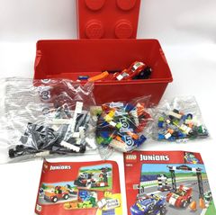 5218 【現状品】LEGO JUNIORS レゴジュニア レーシングセット 10673 外箱・説明書付き 組立済みあり 3・4・5番袋未開封 パーツ未確認
