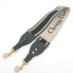 Christian Dior ディオール ショルダーストラップ ブラック ベージュ　エンブロイダリー ジャガード