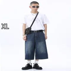 [XL]春 コーデ メンズ 用 服 シンプル ファッション オシャレ 大人 かっこいい 大きいサイズ ストリート 紳士服  ワイド レッグ 七分丈 ジーンズ 韓国スタイル スリミング ストレート ウォッシュド デニム ミディアム パンツ レディース 