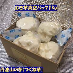 丹波産 むき芋 真空パック 夏のクール便 さっぱりと つくね芋 山の芋 1kg (3～5個) お手軽 カンタン ロスなし