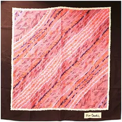 ピエールカルダン シルク スカーフ オレンジ×ブラウン 中古 ABランク