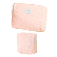 新品 MILASIC キルティングポーチ 大小2個セット おしゃれ かわいい ふわふわ ふっくら あかちゃん ベビー こども ママ 母親 レディース おむつ おしり拭き 小物入れ 化粧 メイク 生理用品 キルト ミニ 大容量 フラワー 花柄 キルティング トラ