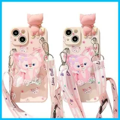 【新着商品】リーナベル iPhone 15 Plus 用 ケース リーナベル 調節可能な ショルダーストラップ スタンド付き 首掛け/肩掛け/斜め掛け クロスボディケース スマホケース iPhone15Plus 用 ケース かわいい カメラレンズ保護付き 衝撃