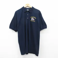 XL/古着 半袖 ポロ シャツ メンズ 00s レスリング ロング丈 紺 ネイビー 25jun30 中古 トップス