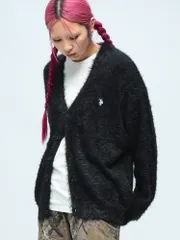 U.S. POLO ASSN.  (ユーエスポロアッスン) Vネック シャギーニット カーディガン