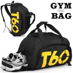 3WAY ボストンバッグ リュック ジムバッグ メンズ レディース ショルダーバッグ 旅行 リュックサック 軽量 アウトドア キャンプ スポーツ ジム ゴルフ シューズ収納 防水 おしゃれ かわいい 男 女子 高校生 7987683 ブラック×イエロー