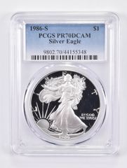 1986-S PR70 DCAM アメリカンシルバーイーグル PCGS ブルーラベル