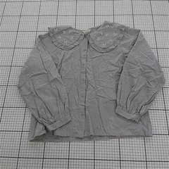 ◇ Θ ehka sopo エヘカソポ 花柄 フリル 長袖 シャツ ブラウス サイズF グレー系 レディース E  【1508260056960】