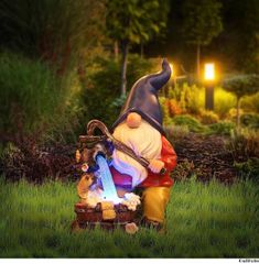 妖精 ノーム ソーラーライト 犬 井戸 庭 ガーデン ソーラー ライト かわいい