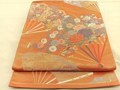 平和屋着物◎六通柄袋帯 唐織 正倉院更紗花文 金銀糸 正絹 逸品