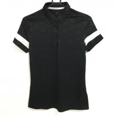 【超美品】アディダス 半袖ポロシャツ 黒×白 総柄 レディース OT ゴルフウェア adidas