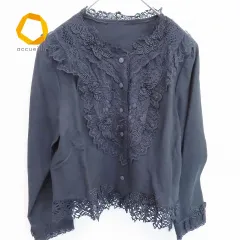 【裸衣夢】ベロアレースロングワンピース 日本製 昭和レトロビンテージ　M相当 レディース 古着 70s USA製 Lanz レースカラー 光沢 ベロア