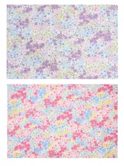 新品 ランチョンマット 布製 子供 女の子 小学校 2枚 セット ラベンダー チェリー 小花 L
