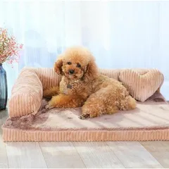 ペット ベッド ソファー モコモコ クッション スクエア 安眠 ベッド 犬 寝台 マット ぐっすり眠る 休憩所 ござ 寝床 M 草シート 涼しい 夏