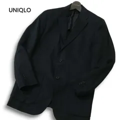 【美品】UNIQLO ユニクロ 春夏 麻 リネン100％★ アンコン テーラード シングル ジャケット Sz.S メンズ 黒