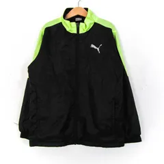 プーマ ジャージ ジャケット アウター スポーツウエア キッズ 男の子用 140サイズ 黒×黄 PUMA 【中古】