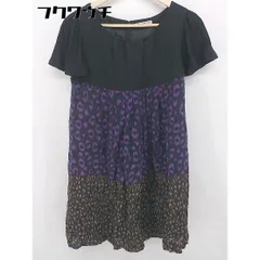 ◇ BABYLONE バビロン 半袖 膝丈 ワンピース ブラック パープル系 レディース 【中古】 【1102260004541】のサムネイル