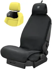 新品 AUTHENTICS Chill カーシートカバー 汎用 軽/自動車/普通車対応 洗える - 柔らかく快適で、防水 吸汗 抗菌 消臭、取付簡単のシートエプロン、台湾製の機能性生地、化学製品の臭いがしない、ネックピローとして収納可能