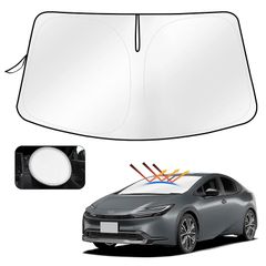 【2025年・遮光・遮熱アップグレード】Cartist トヨタ 新型 プリウス 60系 フロントサンシェード PRIUS 5代目 2023年-現行 サンライン サンセット サンフィア フロントガラス サンシェード シェードカーテン マルチサンシェード 遮光 0