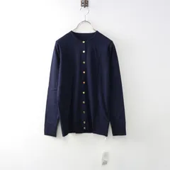 未使用 ドゥーズィエムクラス Deuxieme Classe FF30 クルーネックカーディガン 36/ネイビー ウール ニット【2400014352924】