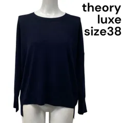 ◆ セオリーリュクス Theory luxe プルオーバーニット 長袖 ネイビー ウール 38 M 9号 レディース S5V152