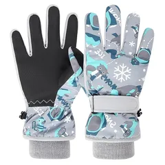 スキーグローブ 子供 キッズ 手袋 防水 防寒 スノー手袋 てぶくろ 子ども 冬 スキーミトン【5層断熱素材/撥水防水加工/防風保温/滑り止め/耐磨耗/裏起毛/紛失防止】男の子 女の子 スノーボード・遊び・スキー・雪合戦・通学・ウインター アウトドア (L