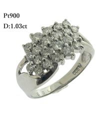 新品仕上済み Pt900 天然 ダイヤモンド リング D:1.03ct 14号 プラチナ 指輪 ダイヤ パヴェ ♯1073012155