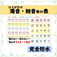【ひらがなの濁音/半濁音/拗音表】書き順付きで覚えやい！お風呂でも学べる完全防水仕様♨のサムネイル
