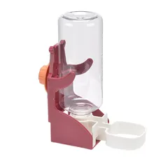DIZLAS ペット 水飲み器 給水器 給水ボトル うさぎ 犬 猫 フェレット 小動物 ケージ用 取り付け(レッド)