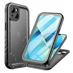 Cozycase iPhone 13 Mini 用 ケース - iPhone 13 Mini 用 防水ケース - 完全防水 防塵 2m 耐衝撃 360度 全面 両面 軽量 米軍 カメラ保護 ストラップ付き 海 お風呂 水中撮影 洗濯可能 iPhone 1